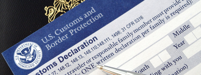 US Customs Declaration Form